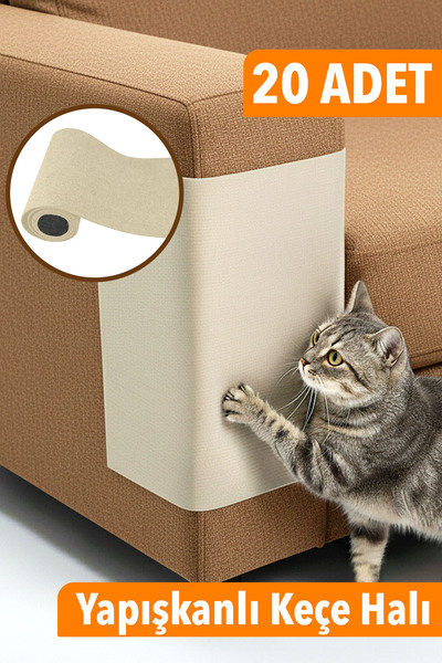 Arnee 20Pcs Felt Cat Scratching Protector 40X50 Adhesive Furniture Anti-Scratch Protection Carpet