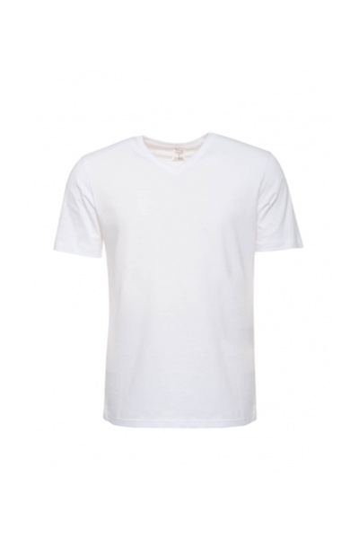 RELAXIA Ανδρικό μπλουζάκι με λαιμόκοψη σε σχήμα V από χτενισμένο βαμβάκι