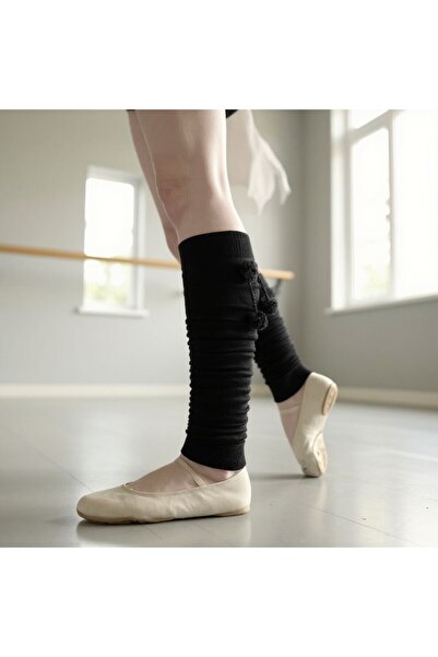 ACSEND Kadın Tozluk Siyah Dizlik Çorap – Günlük, Spor, Esnek, Ponponlu Bot Çorabı