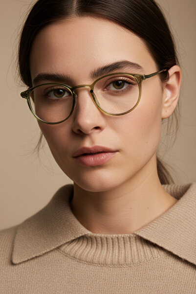 EYE OF HORUS Sitrin-2362-M C10 Khaki Acetate Blue Light Screen Glasses