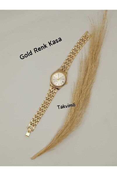 QUARTZ Minimal Model Vintage Kadın Kol Saati Retro Çelik Gold Kordon tt0124