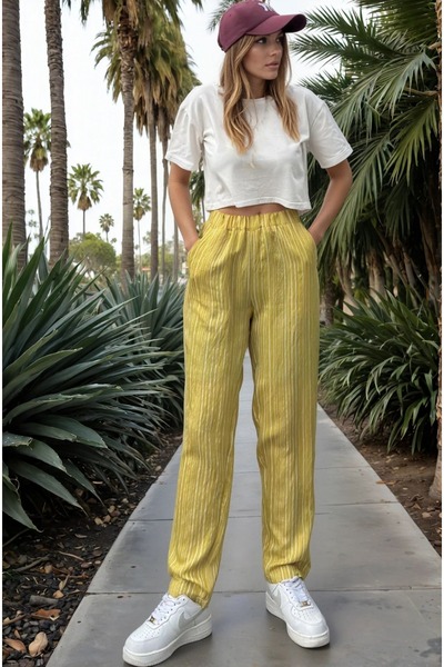 NEW LAVİVA Women's Green Trousers - 700-3277