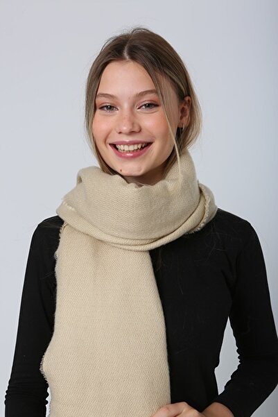 BALIENTE Унісекс бежевий м'який шарф з товстим плетом