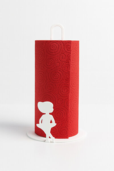 VENON White Girl Model Metal Towel Napkin Holder - Paper Towel Holder - Tabletop Napkin Holder Roll Towel Holder