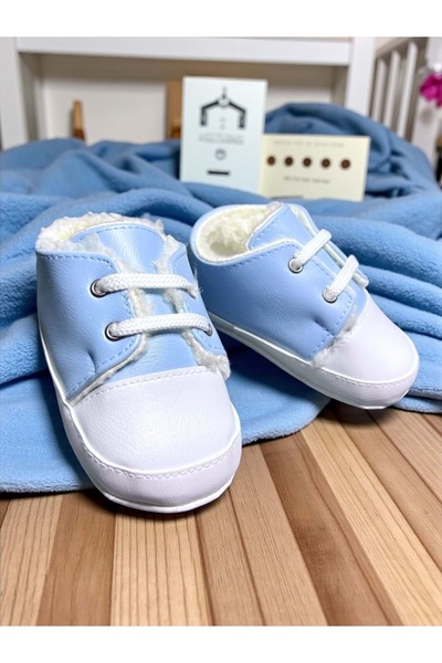 LOVE MAXX Plush Inside Baby Booties Blue