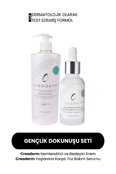 CREADERM Yaşlanma Karşıtı Yüz Bakım Serumu & Atodex Kuru Ve Hassas Ciltler Için Nemlendirici