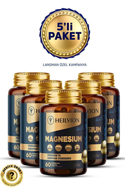 HEILVION MAGNEZYUM Multi Complex 3'Lü Form (BİSGLİSİNAT, SİTRAT,MALAT) & B6 V...