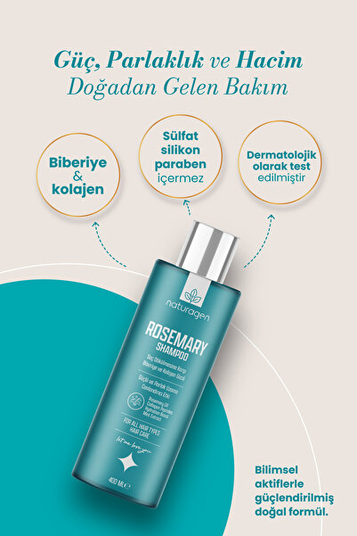 Naturagen Rosemary Yoğun Bakım Şampuanı Dökülme Karşıtı Hızlı Uzamaya Yardımcı