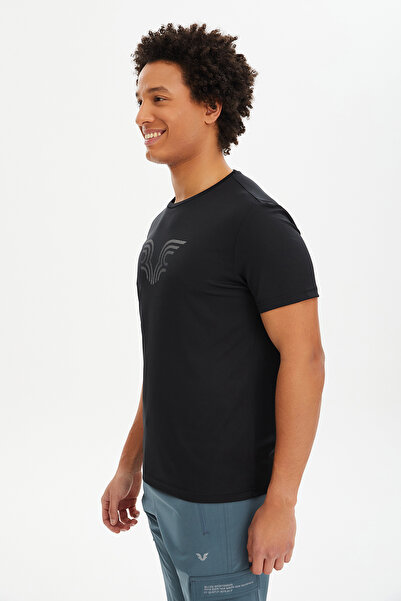 bilcee Ανδρικό μαύρο μπλουζάκι γυμναστικής Quick Dry 0094