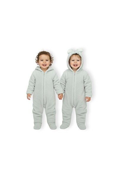 atabay Welsoft Hooded Fox Embroidered Overalls with Football Gray