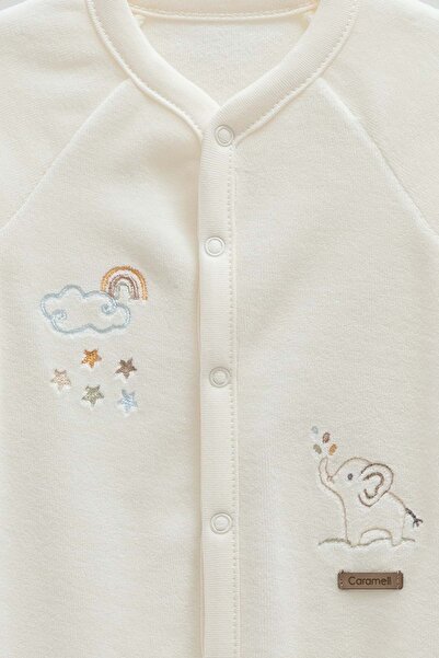 Caramell Star Point Corduroy Velvet Jumpsuit Ecru