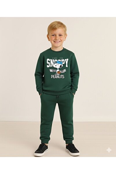 LİTTLE TORTOİSE Комплект от спортен екип / суитшърт за момчета с принт SNOOPY