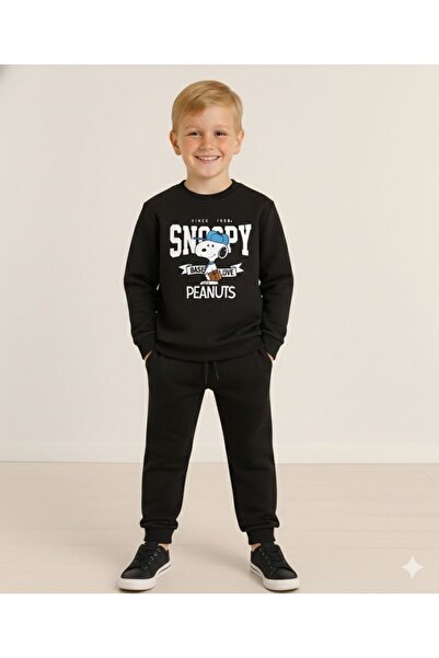 LİTTLE TORTOİSE Комплект от спортен екип / суитшърт за момчета с принт SNOOPY