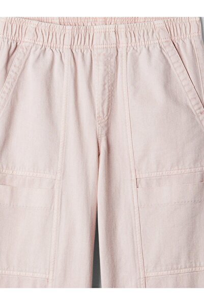 GAP Kadın Açık Pembe Pull-On Wide Leg Jean Pantolon