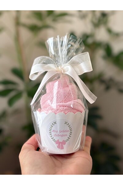 5 Pcs Baby Gift Towels Muffin Look Welcome Baby Pink