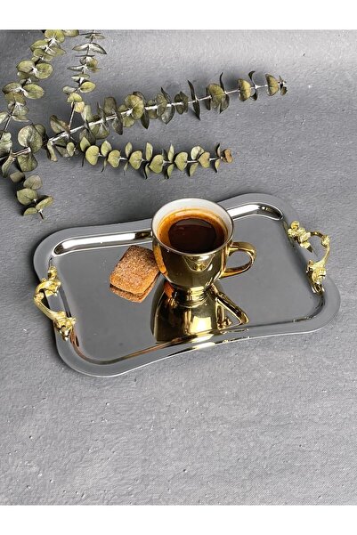 EVSTYLE Silver Rectangular Presentation Tray - Curved Edge