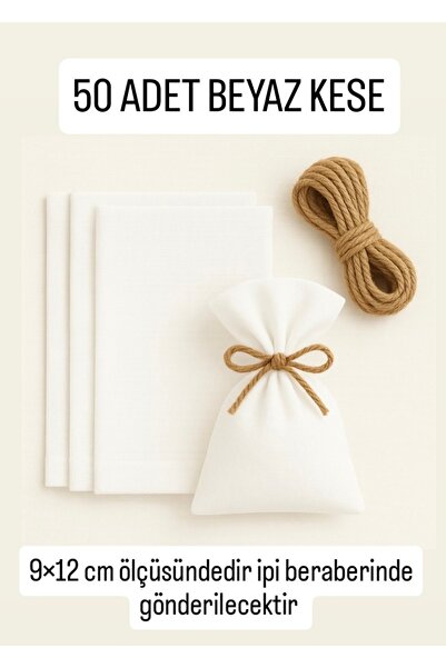 ALASEREN 9×12cm Ham Natural Bez Kese Düğün, Ni̇şan,davet Vb Lavanta, Sabun, Taki Vs Çok Amaçli Bez Poşet