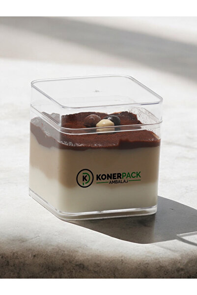 KONERPACK Plastik Magnolya Tatlı Kasesi 250cc - 6 Adet Kap-Kapak Takım