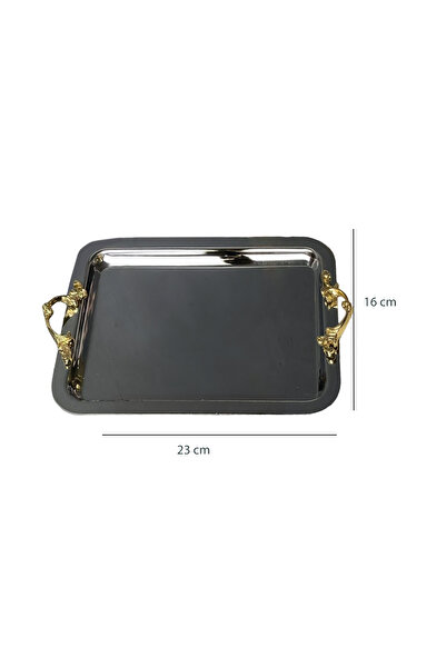 EVSTYLE صينية تقديم فضية مستطيلة