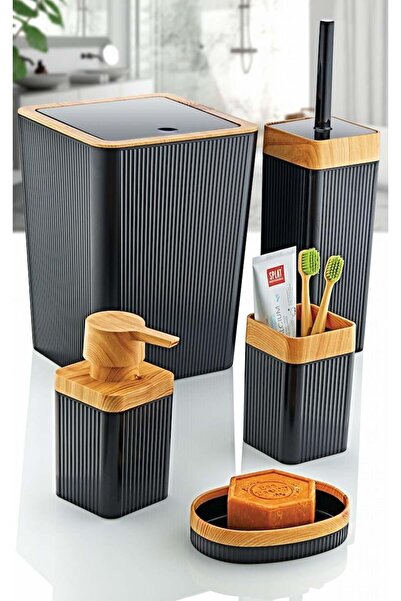 Noble Life Pearl Lovely 5'li Banyo Seti (Siyah)