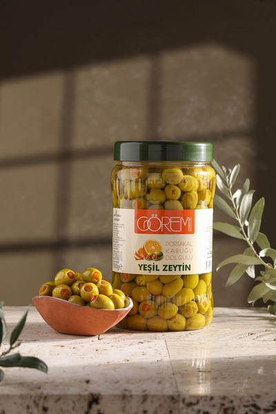 Görem Zeytin Taze Portakal Kabuğu Dolgulu Yeşil Zeytin 1 Kg