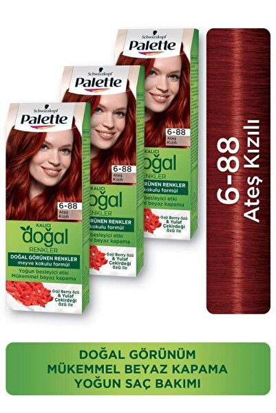 Palette Doğal Renkler Saç Boyası 6-88 Ateş Kızılı X 3 Adet