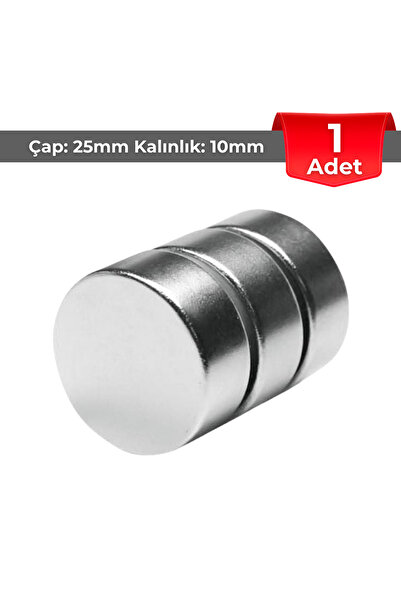 NeoHobi [1 Adet] Neodyum Mıknatıs Çap: 25mm Kalınlık: 10mm [D25x10] NdFeB Güçlü Mıknatıs – Yuvarlak [NM021]