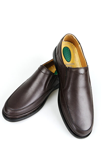 Wallerjon Men's Genuine Leather Daily Orthopedic Flexible Dad Shoes with Heel Gel