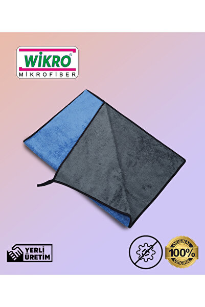 WİKRO 2'li Zebra Araba Kurulama Bezi (30x60) Sarı-Gri, Mavi-Gri 240 GSM
