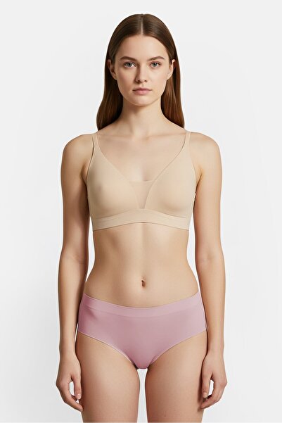 Bebe Women Plain Lightly Padded Bra, Beige