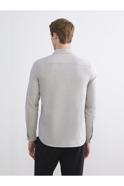 LC Waikiki Ανδρικό πουκάμισο με μακρυμάνικο ριγέ ποπλίνα Vision New Season Regular Fit