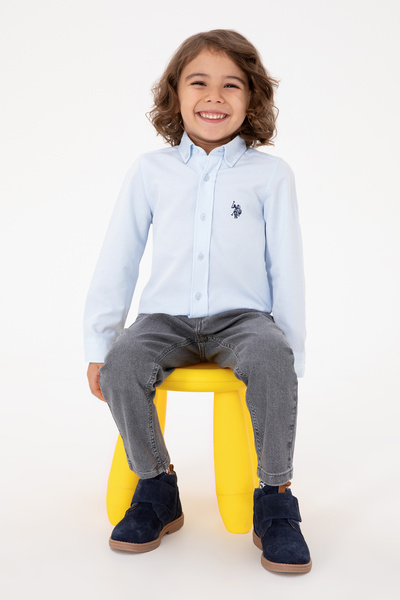 U.S. Polo Assn. Erkek Çocuk Açık Mavi Uzun Kollu Basic Gömlek 50316801-VR003
