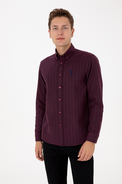 U.S. Polo Assn. Erkek Bordo Uzun Kollu Gömlek 50316559-VR014