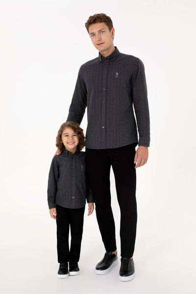 U.S. Polo Assn. Men's Anthracite Long Sleeve Shirt 50316559-Vr006