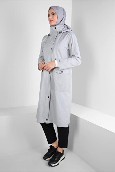 Alvina KAPÜŞONLU BELİ LASTİK İP DETAYLI TRENÇKOT 10762