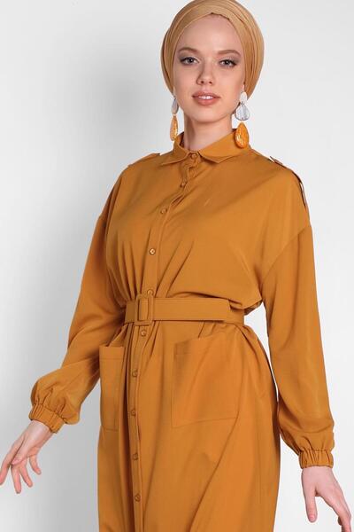 Alvina BOYDAN DÜĞMELİ ERKEK YAKA TUNİK 4243