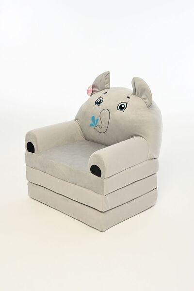 Pufu Toys Fil Katlanabilir Peluş Çocuk Koltuğu ve Yatak 120 cm – Portatif Yıkanabilir Çocuk Koltuğu