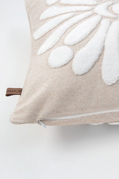 HAMUR Bohemian Special Design Beige Punch Pattern Throw Pillow Cover