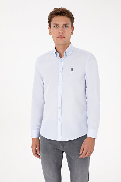 U.S. Polo Assn. Erkek Açık Mavi Uzun Kollu Basic Gömlek 50316723-VR003