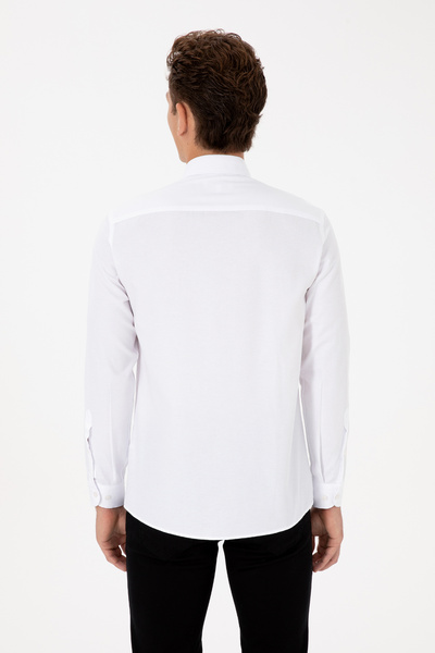 U.S. Polo Assn. Erkek Beyaz Uzun Kollu Basic Gömlek 50316723-VR013