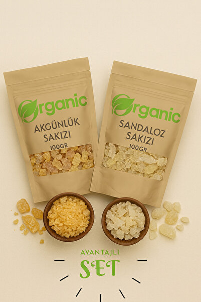 Organic Kiler Doğal Akgünlük Sakızı 100gr & Sandaloz Sakızı 100gr | 2'Li Bitk...