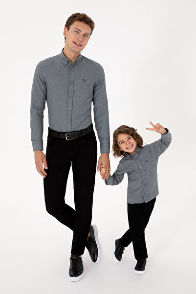 U.S. Polo Assn. Erkek Antrasit Uzun Kollu Basic Gömlek 50316723-VR006
