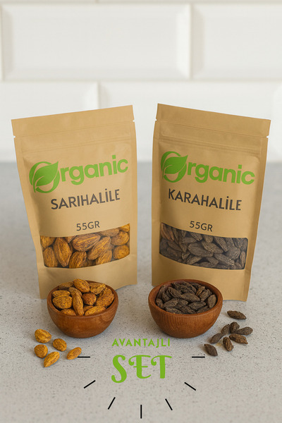 Organic Kiler Karahalile ve Sarıhalile İkili Set 2x55 gr – Katkısız ve Elenmi...