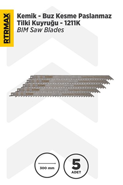 Rtrmax RH17670 Kemik - Buz Kesme Paslanmaz Tilki Kuyruğu - 1211K Model 300 mm - 5 Adet