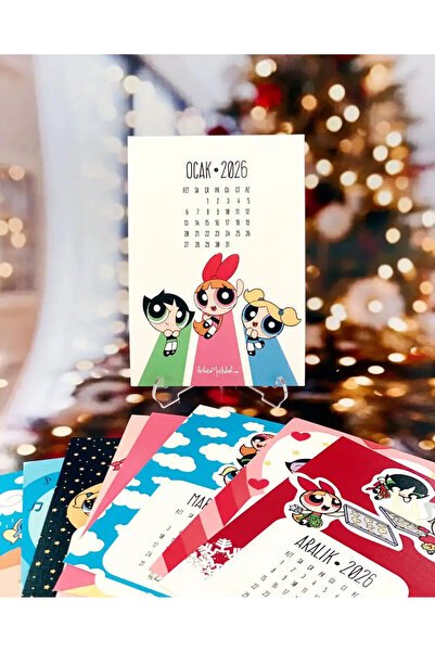 Bikutumutluluk 2026 POWERPUFF GİRLS MASA TAKVİMİ