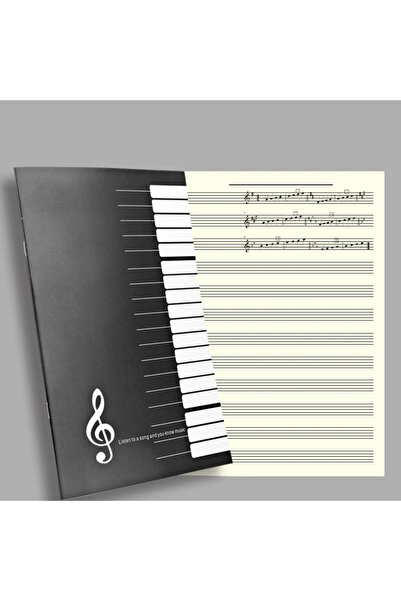 Choice أسود الحجم: 26 × 18.5 × 1 سم دفاتر ملاحظات موسيقية بيانو جيتار مذكرات دفتر رسم كتب مدرسية