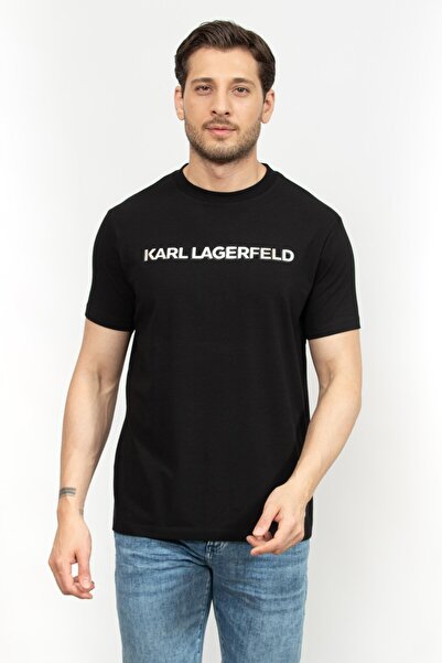 Karl Lagerfeld Erkek Bisiklet Yaka T-Shirt Siyah