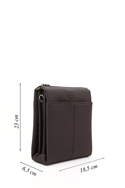 GÖNDERİ(R) BROWN Gön Genuine Leather Medium Size Unisex Shoulder Bag Q3674