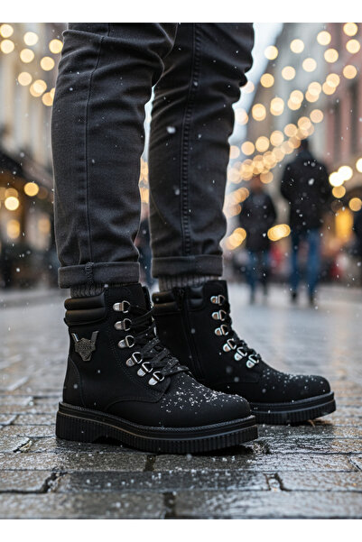 Twingo 670 black Emerald Wool Inside Water and Soguğa Resistant Non-Slip Sole Zippered Cocuk Boots