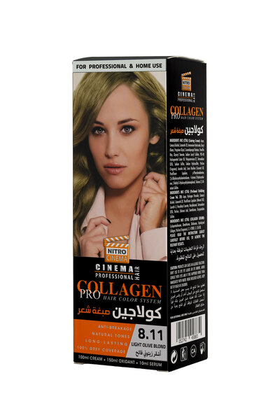 NITRO CINEMA نيتروسينيما صبغة شعر 8.11 أشقر زيتوني 250مل